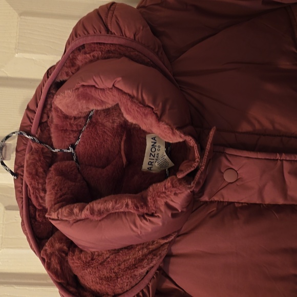 ARIZONA JEAN CO WOMEN'S JUNIORS WINTER BERRY HOODED COAT SIZE LARGE - Picture 2 of 15